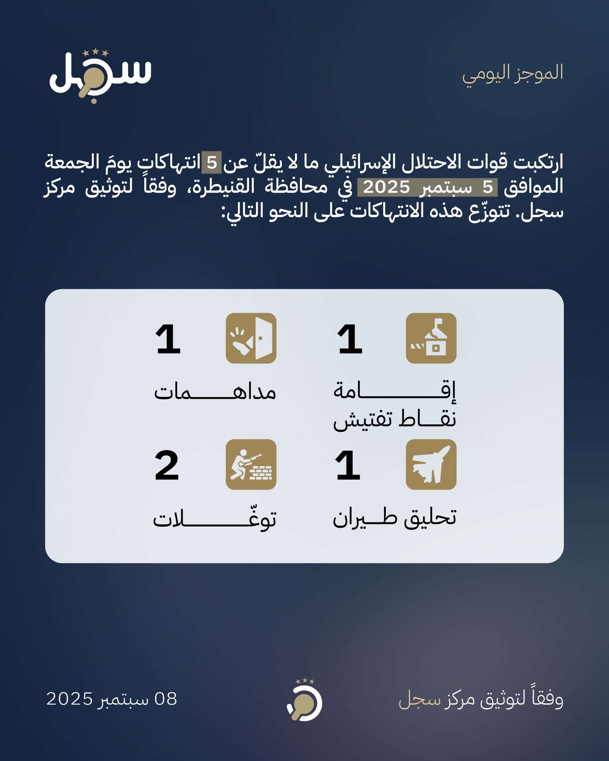 موجز يومي - 5 سبتمبر 2025