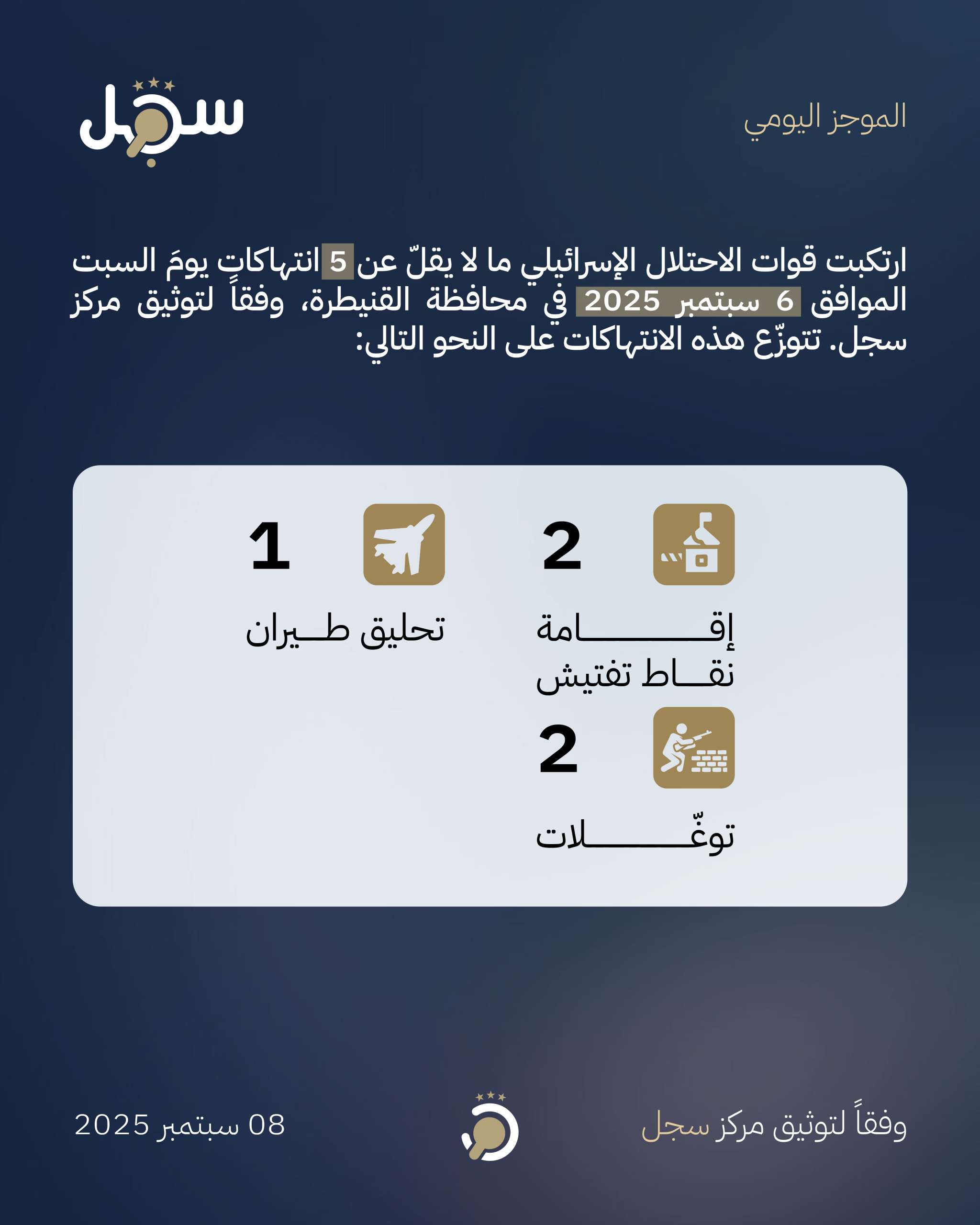 موجز يومي - 6 سبتمبر 2025